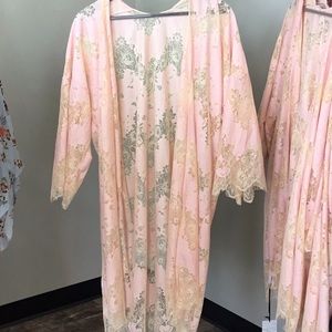 Pink lace kimono
